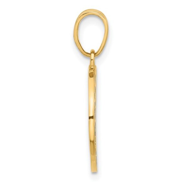 14k Yellow Gold Blue Enamel Sun and Stars Necklace Charm Pendant with Cut-out - Picture 2 of 5